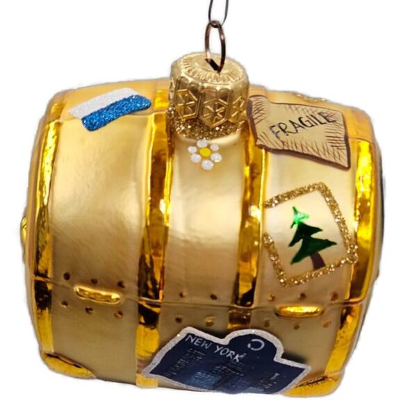 Patricia Breen Bon Voyage Gold Atlanta Cairo Rio Travel Christmas Tree Ornament - Picture 5 of 11
